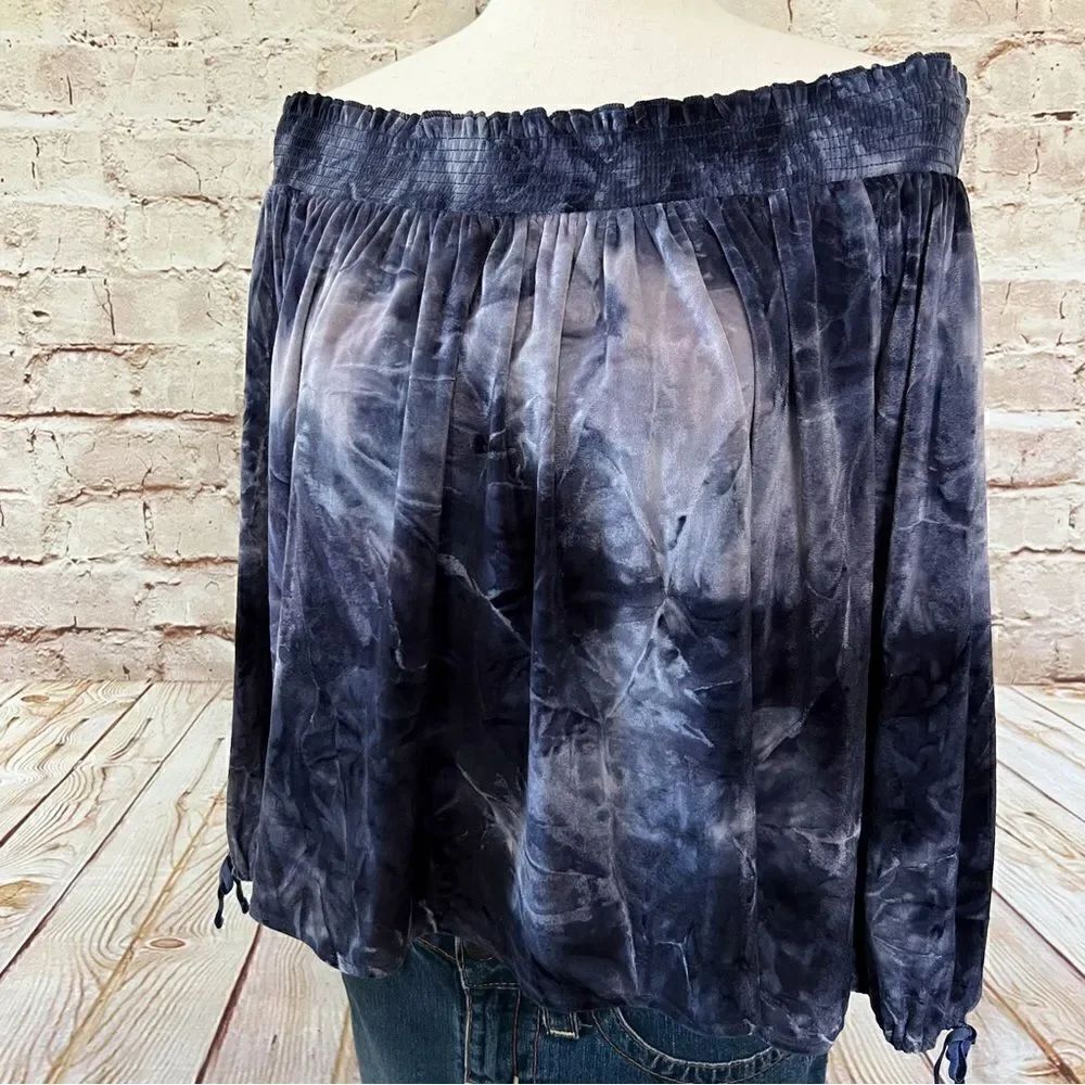 American Eagle velvet tie dye off shoulder top
